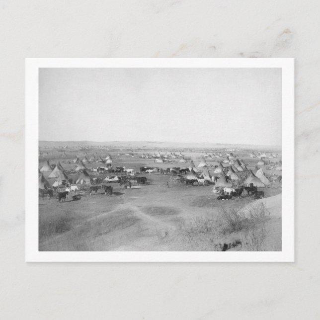 Lakota "Hostile Indian Camp" Photograph Postcard (Front)