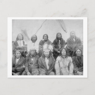 Lakota Indian Chiefs who Met General Miles to En Postcard