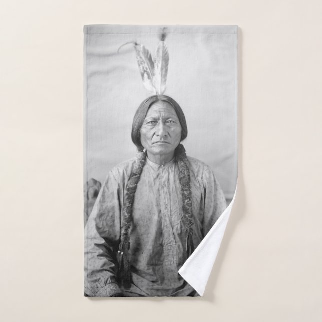 Lakota Leader assis Bull Amérindien (Serviette à main)