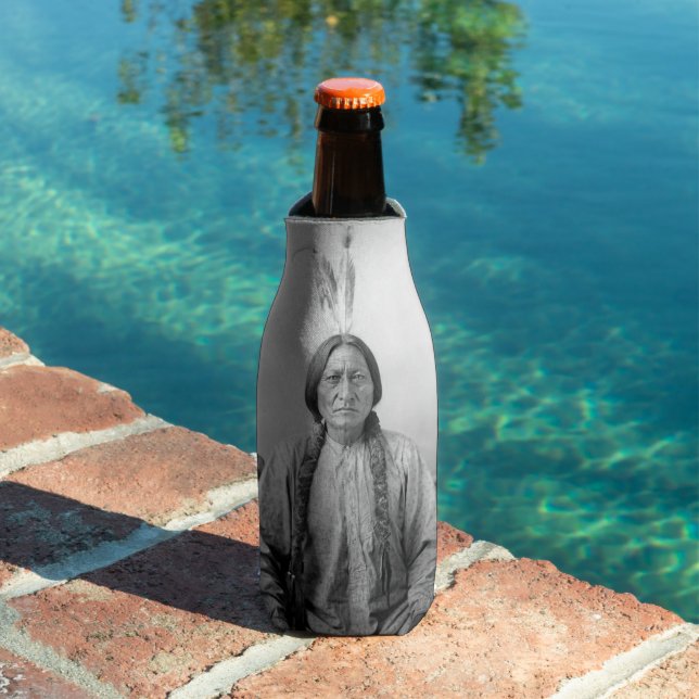 Lakota Leader Sitting Bull Native American Indian  Bottle Cooler (In Situ Pool)