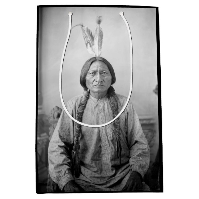 Lakota Leader Sitting Bull Native American Indian  Medium Gift Bag (Front)
