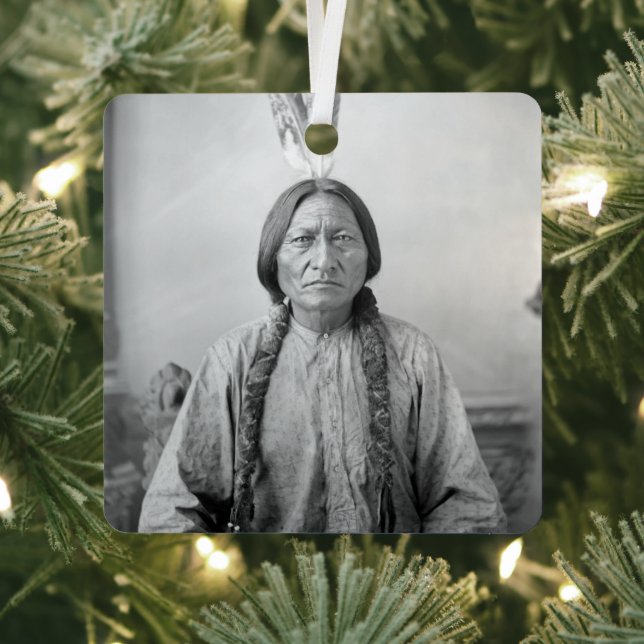Lakota Leader Sitting Bull Native American Indian  Metal Ornament (Insitu)