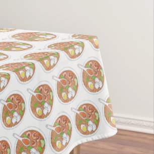 Laksa Spicy Malaysian Coconut Noodle Soup Food Tablecloth