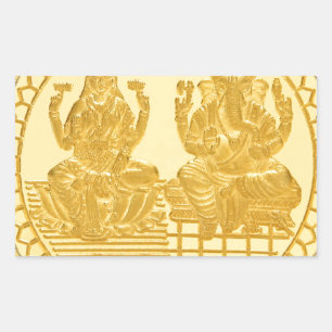 LAKSHMI AND GANESH GOLD COIN DESIGN STICKER
