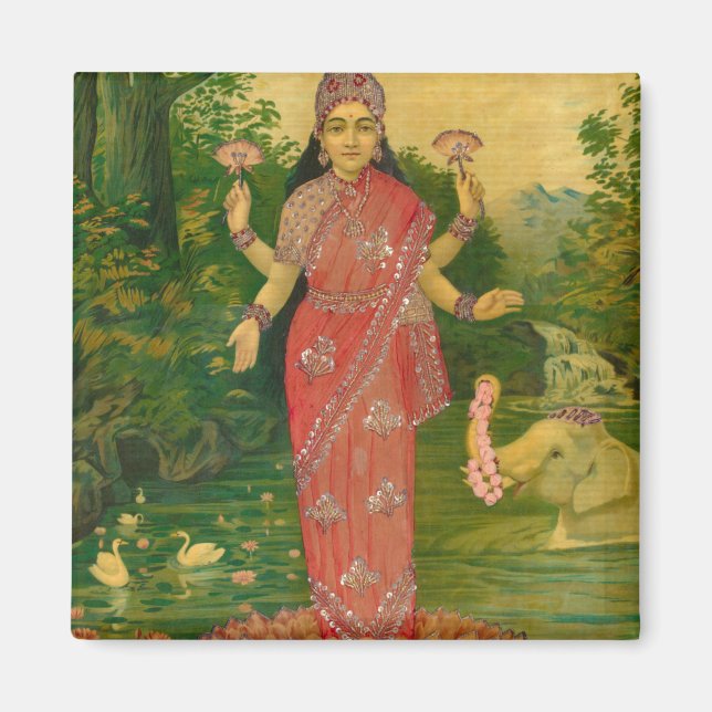Lakshmi by Raja Ravi Varma Magnet (Front)