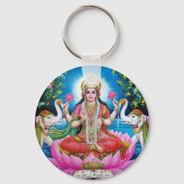 Lakshmi Goddess of Love, Prosperity, and Wealth Keychain (Front)
