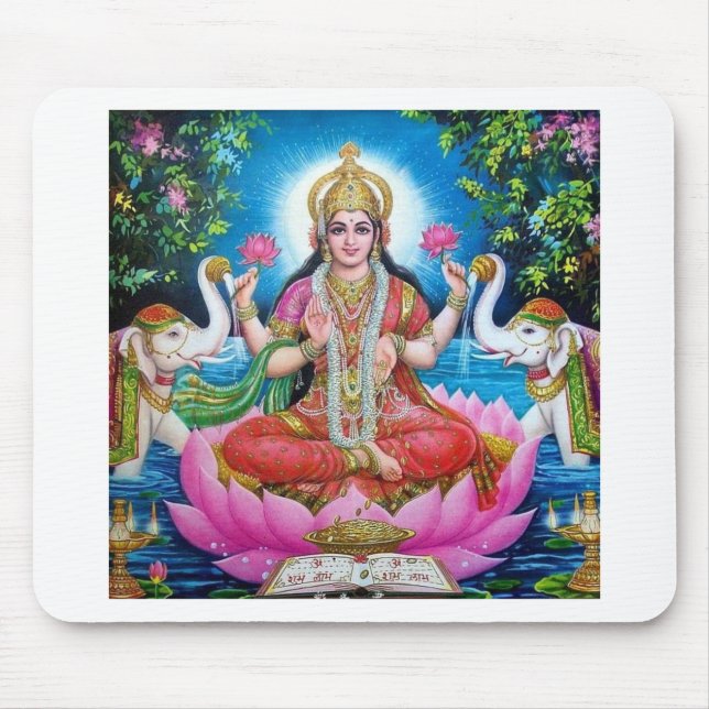 Lakshmi Goddess of Love, Prosperity, and Wealth Mouse Pad (Front)