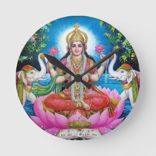 Lakshmi Goddess of Love, Prosperity, and Wealth Round Clock