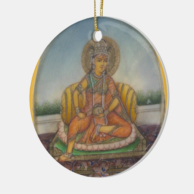 Lakshmi Goddess of Wealth Fortune and Prosperity Ceramic Ornament (Left)