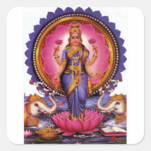 Lakshmi - Goddess of Wealth, Happiness, and Beauty Square Sticker