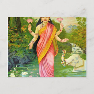 Lakshmi Hindu Goddess Postcard