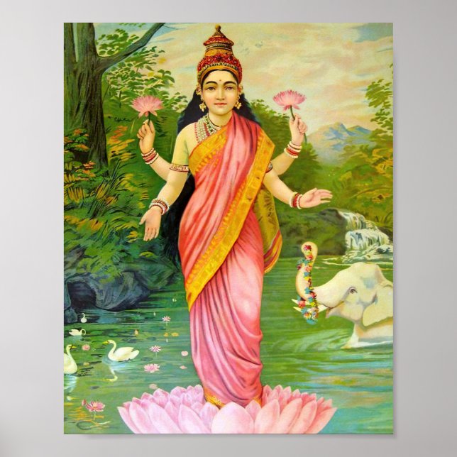 Lakshmi Hindu Goddess Poster (Front)