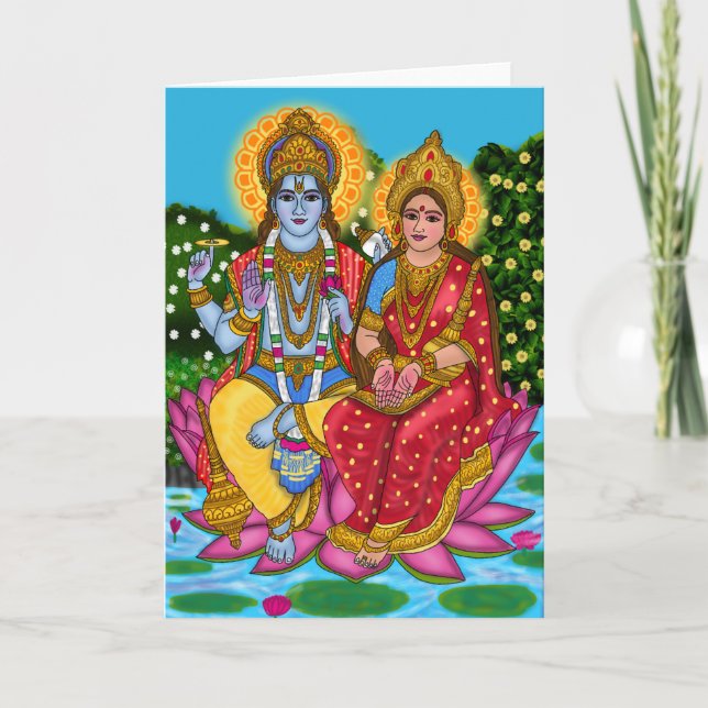 Lakshmi Narayan Greeting Card (Front)