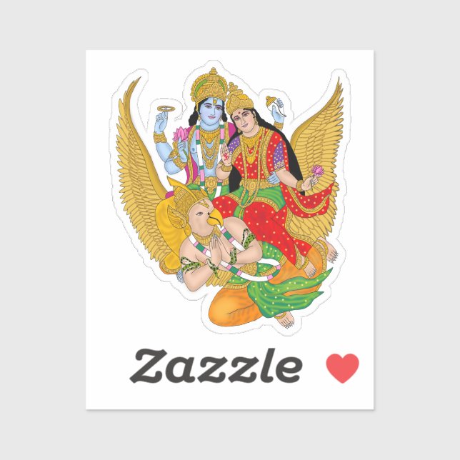Lakshmi Narayan Sticker – Divine Spiritual Sticker (Feuille)
