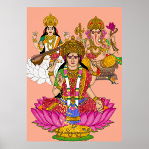 Lakshmi Saraswati Ganesha Poster