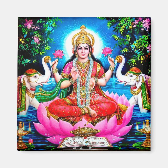 LAKSMI GODDESDS DE RICHESSE YOGA MAGNETS CARRÉS (Devant)
