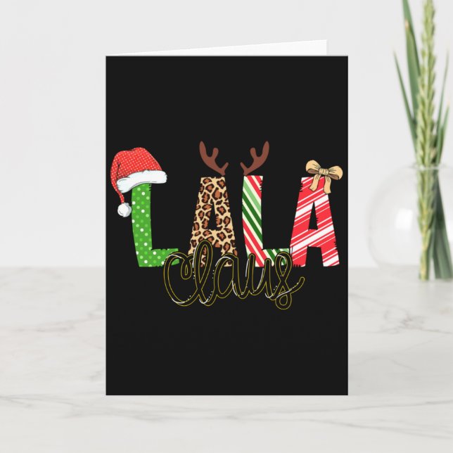 Lala Claus Xmas Happy Family New Santa Claus Chris Card (Front)