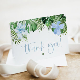 LALANI Blue Hibiscus Beach Luau Tropical Thank You Card