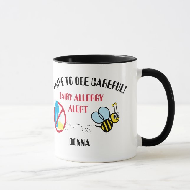 L'alerte d'allergie de laiterie gaffent la tasse (Droite)