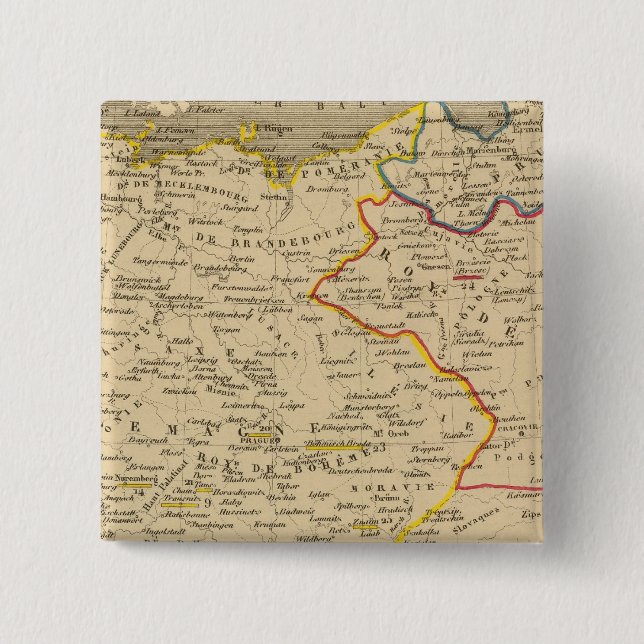 L'Allemagne 1373 a 1437 2 Inch Square Button (Front)