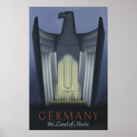 L'Allemagne, Le Pays de la Musique Poster Vintage 
