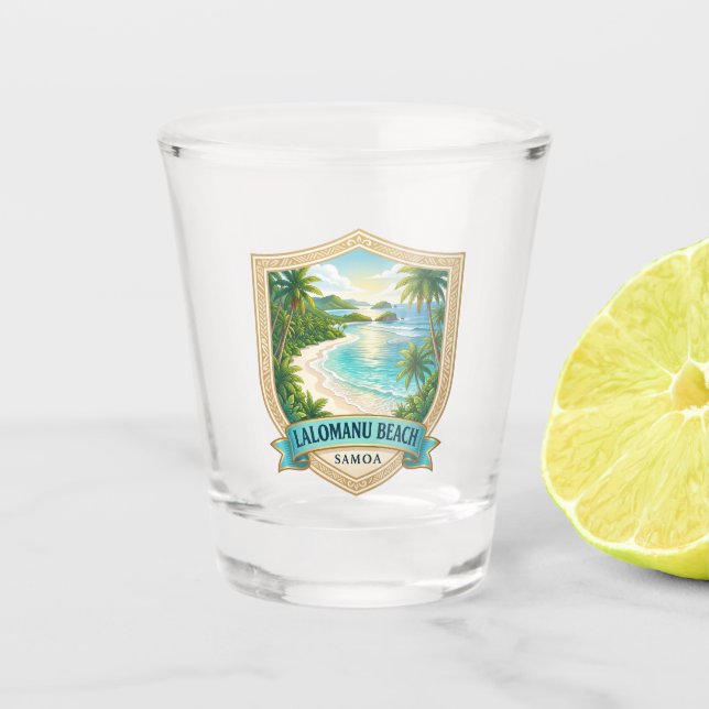 Lalomanu Beach Samoa Shot Glass (Front)