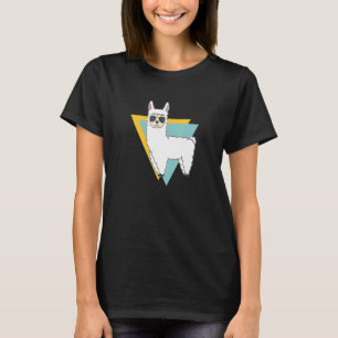 Lama Alpaca Animal Retro Vintage Geometric Triangl T-Shirt