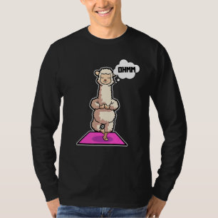 Lama Alpaca Yoga Poses Sport Gymnastics Ohmmm Hear T-Shirt