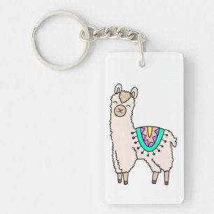 lama alpaga de dessin animé souriant et heureux