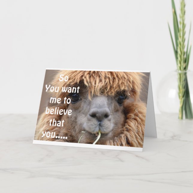 LAMA DIT AUCUNE FAÇON QUE VOUS ÊTES *50* CARTE D'H (Devant)
