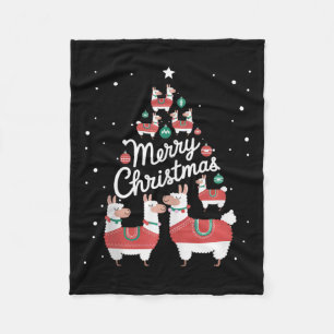 Lama Xmas Tree Llamas Christmas Tree  Fleece Blanket