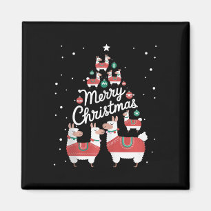 Lama Xmas Tree Llamas Christmas Tree Magnet