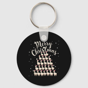 Lama Xmas Tree Llamas Christmas Tree Tank Top1  Keychain