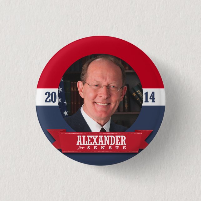 LAMAR ALEXANDER CAMPAIGN 1 INCH ROUND BUTTON (Front)