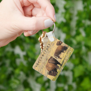 Lamar Valley Bison Yellowstone National Park Keychain