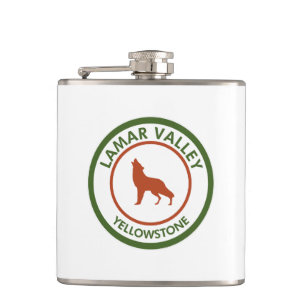 Lamar Valley Yellowstone Wolf Hip Flask