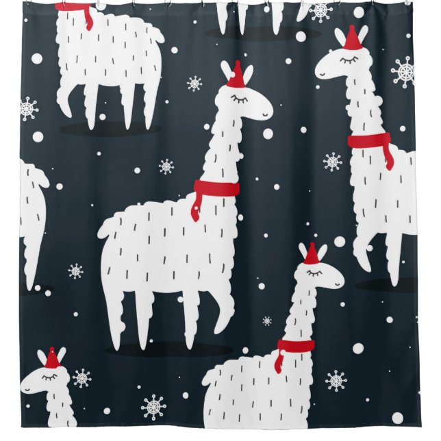 Lamas, hand drawn backdrop. Colorful seamless patt (Front)