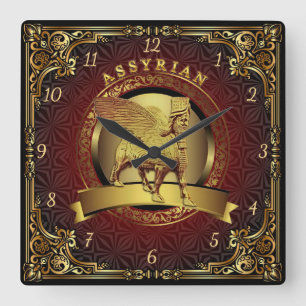 Lamassu Gold Wall Clock