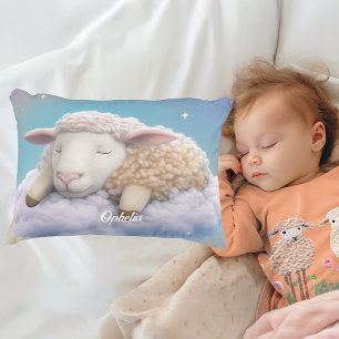 Lamb and Puppy Sleeping On Clouds Accent Pillow