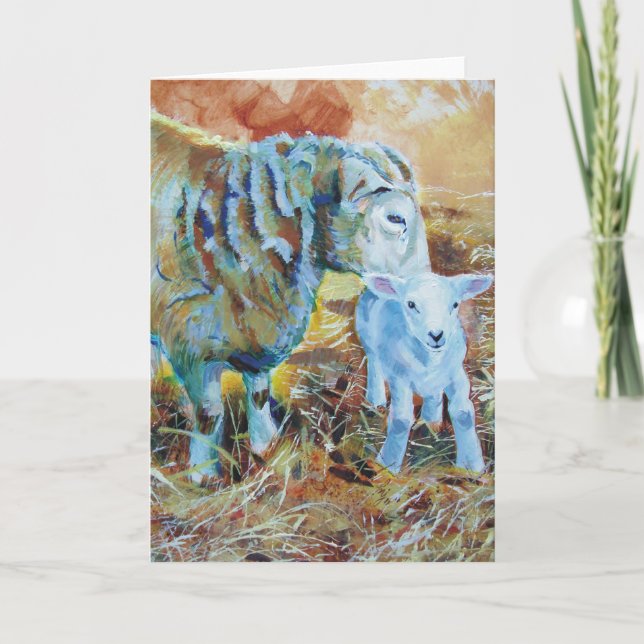 Lamb and sheep painting card (Front)