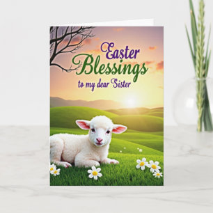Lamb And Spring Blessing Card