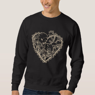 Lamb Baby Sheep Heart and Flowers Wildflowers Sweatshirt