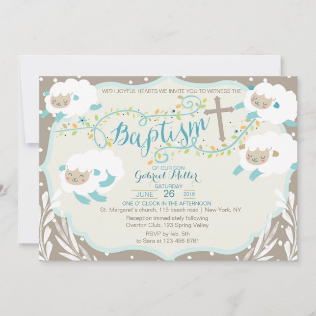 Lamb Baptism Invitation (Front)