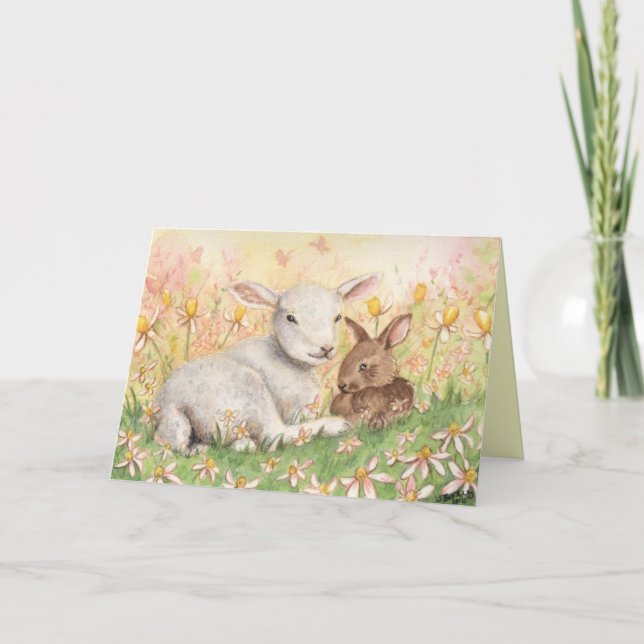 "Lamb & Bunny" Card (Front)