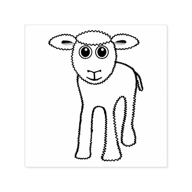 Lamb cartoon self-inking stamp (Design)