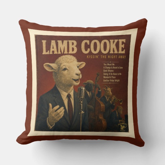 Lamb Cooke Album: a Parody Throw Pillow (Front)