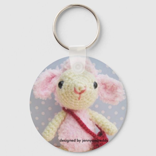 lamb designed by jennyandteddy keychain (Front)