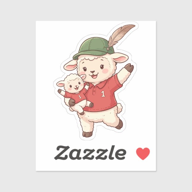 Lamb Family Fan with Alpine Hat (Sheet)
