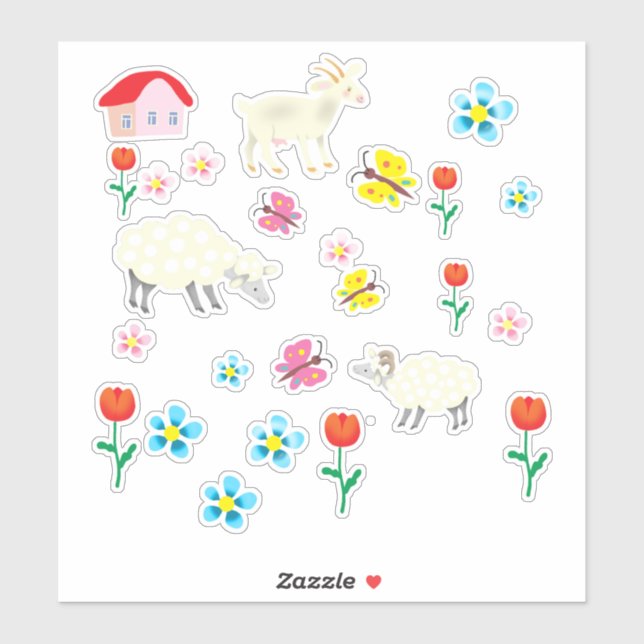 lamb flowers and house (Sheet)