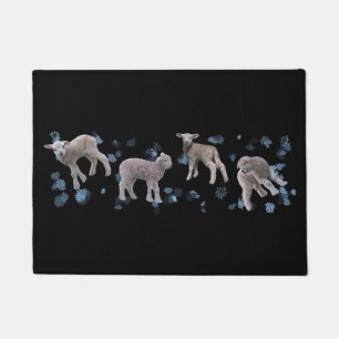 Lamb Frenzy Door Mat (Black)